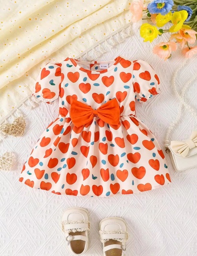 VESTIDO CORAZÓN NARANJA